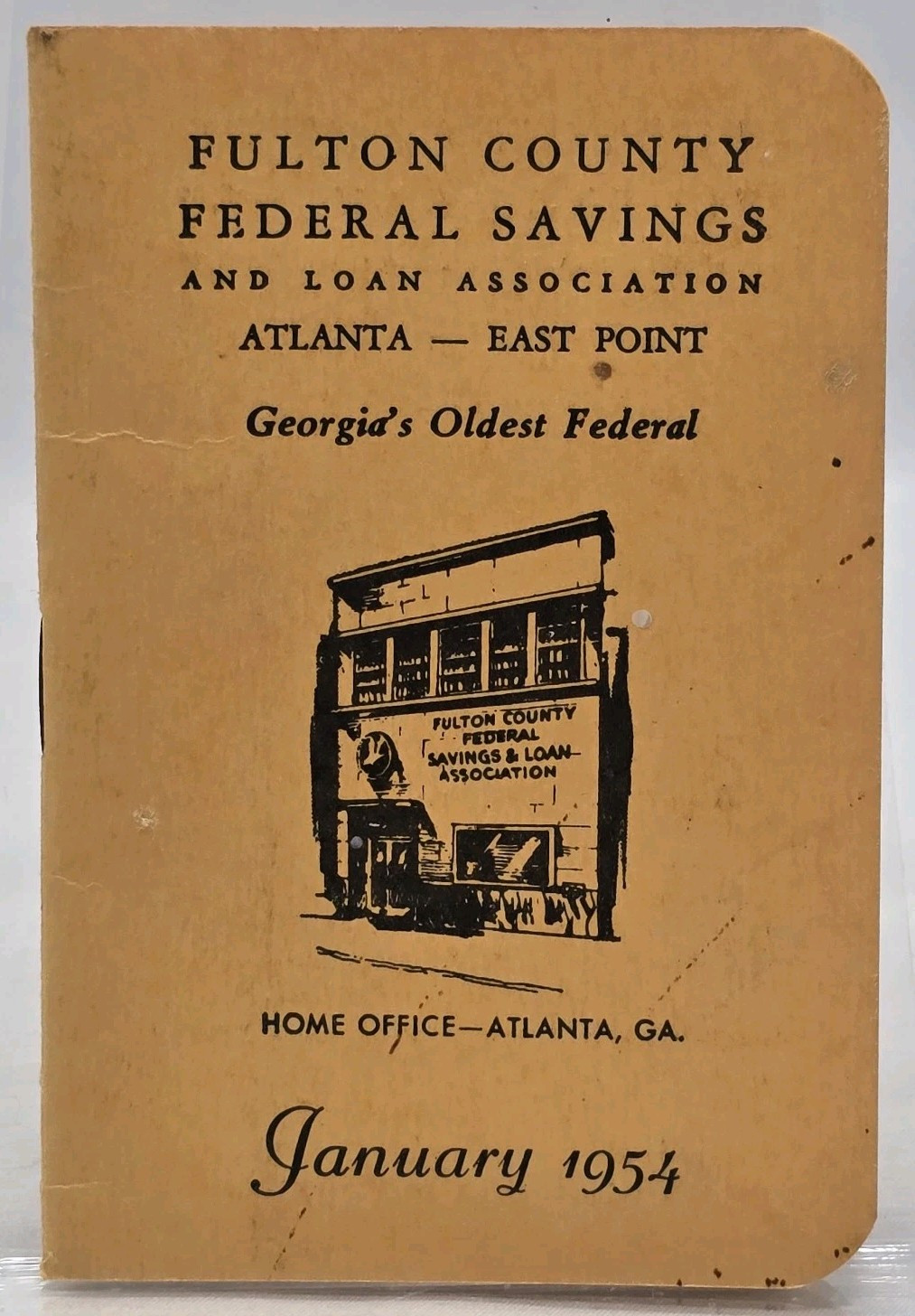 Vtg Fulton County Federal Savings & Loan Pocket Size Calendar Book January 1954