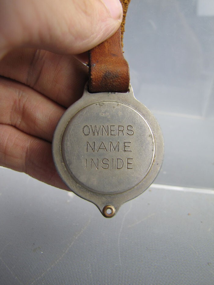 Antique Iowa State Traveling Men’s Association Enamel Watch Fob w/ Strap Blank