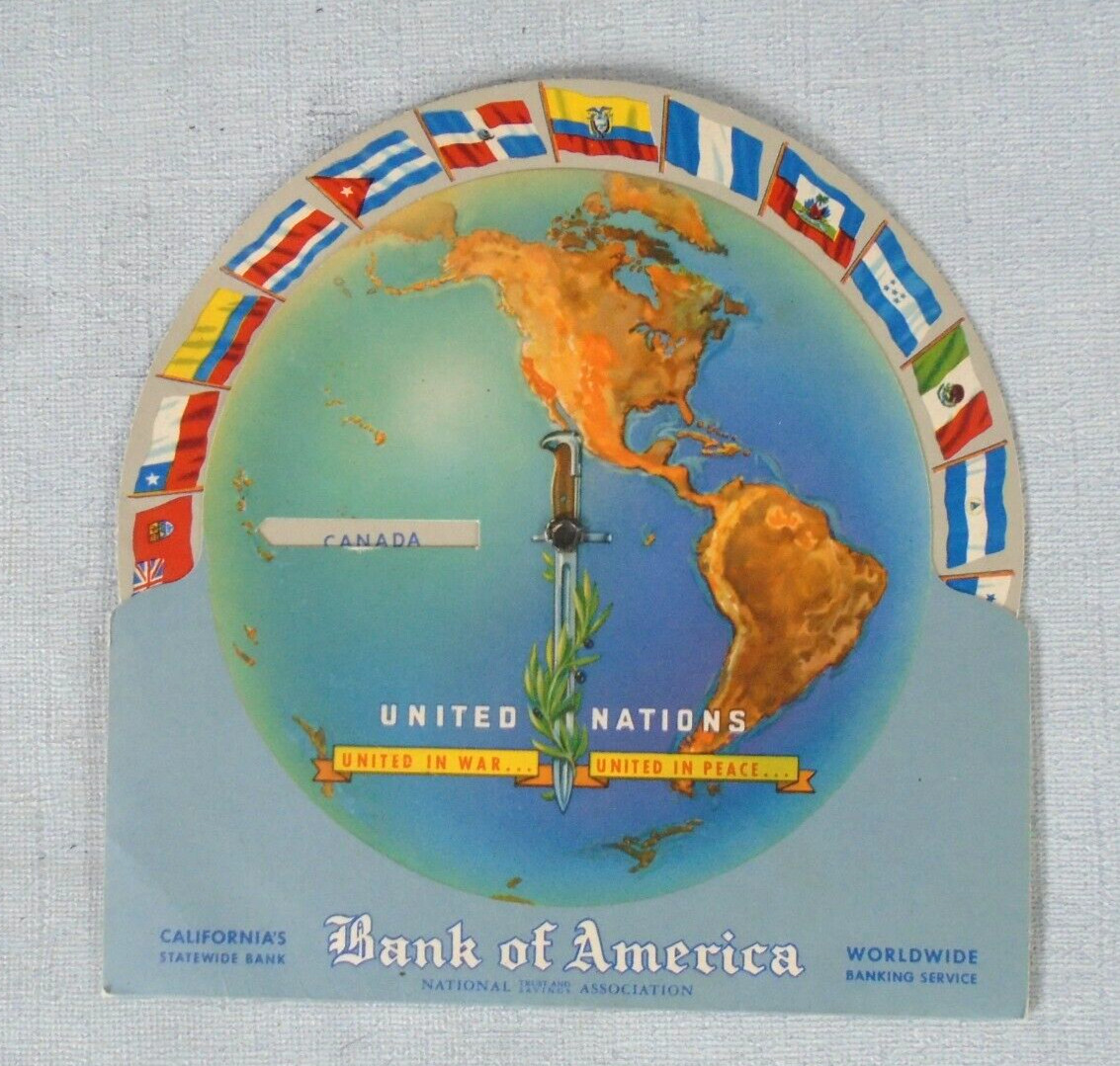 United Nations, Bank of America, spinner wheel with flags