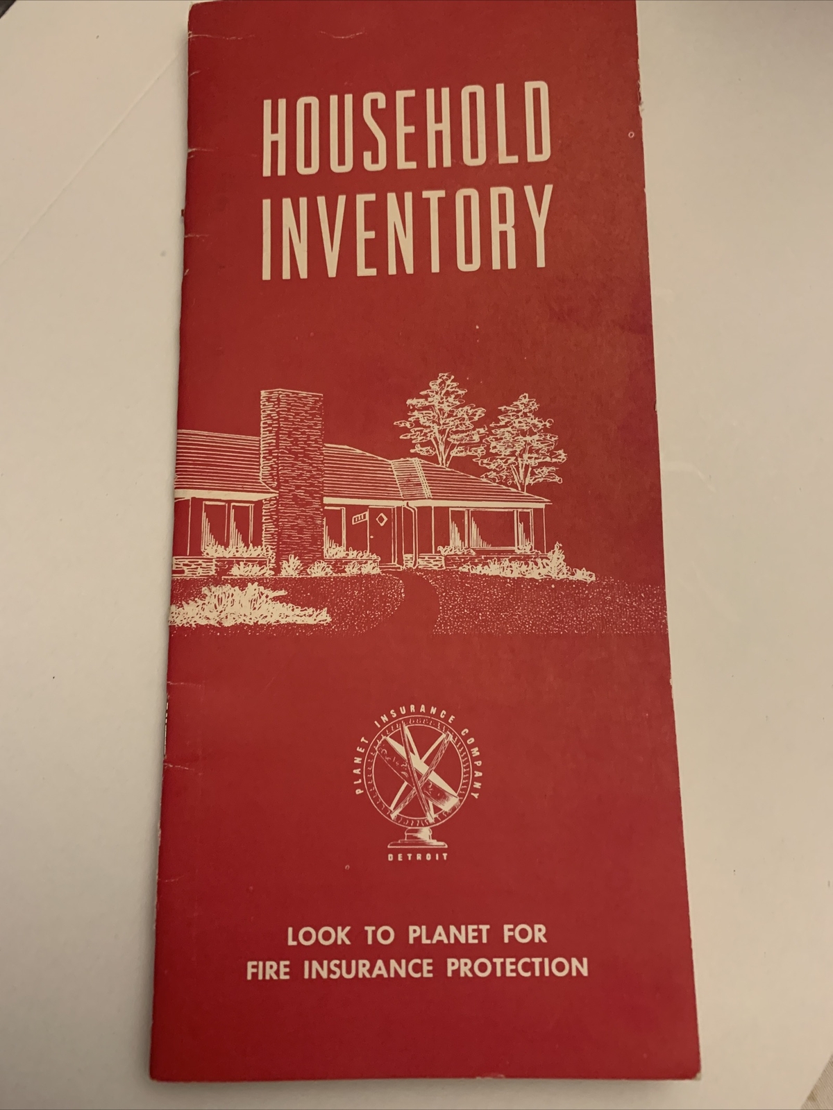 VINTAGE HOUSEHOLD INVENTORY “NEW” BY THE Planet INSURANCE COMPANY Free Shipping