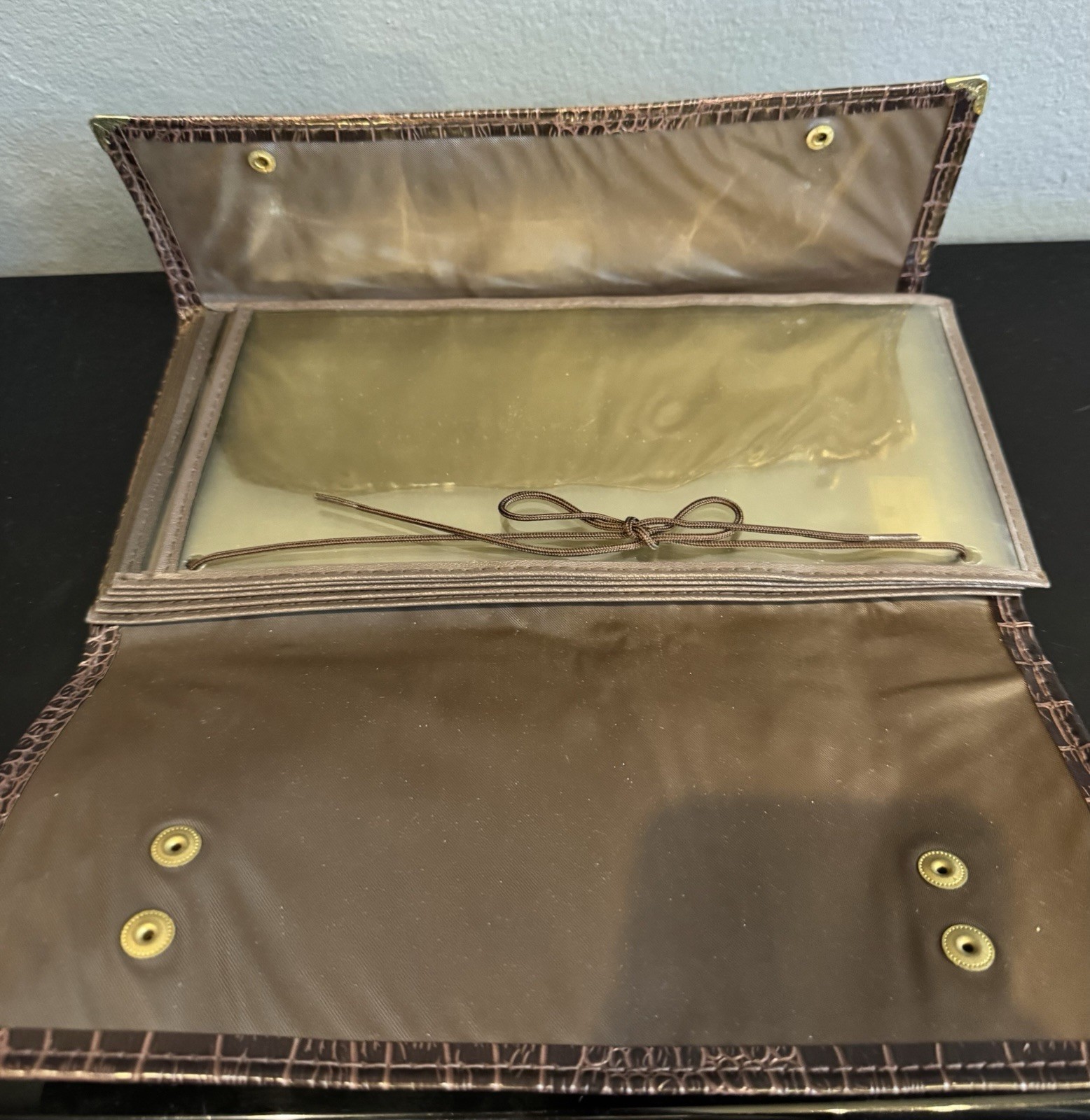 NEW VTG State Farm Vinyl Alligator Style Organizer Folio Document Clutch Retro