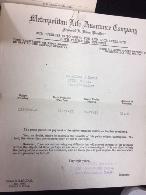 VINTAGE LOT 1932-33 METROPOLITAN LIFE INSURANCE CO. CORRESPONDENCE & DOCUMENTS