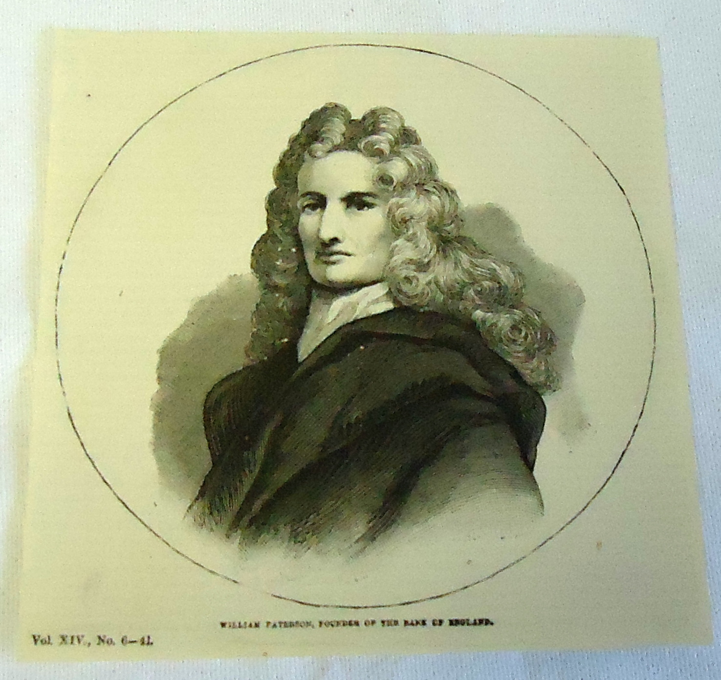 1882 magazine engraving ~ WILLIAM PATTERSON, founder of the BANK OF ENGLAND