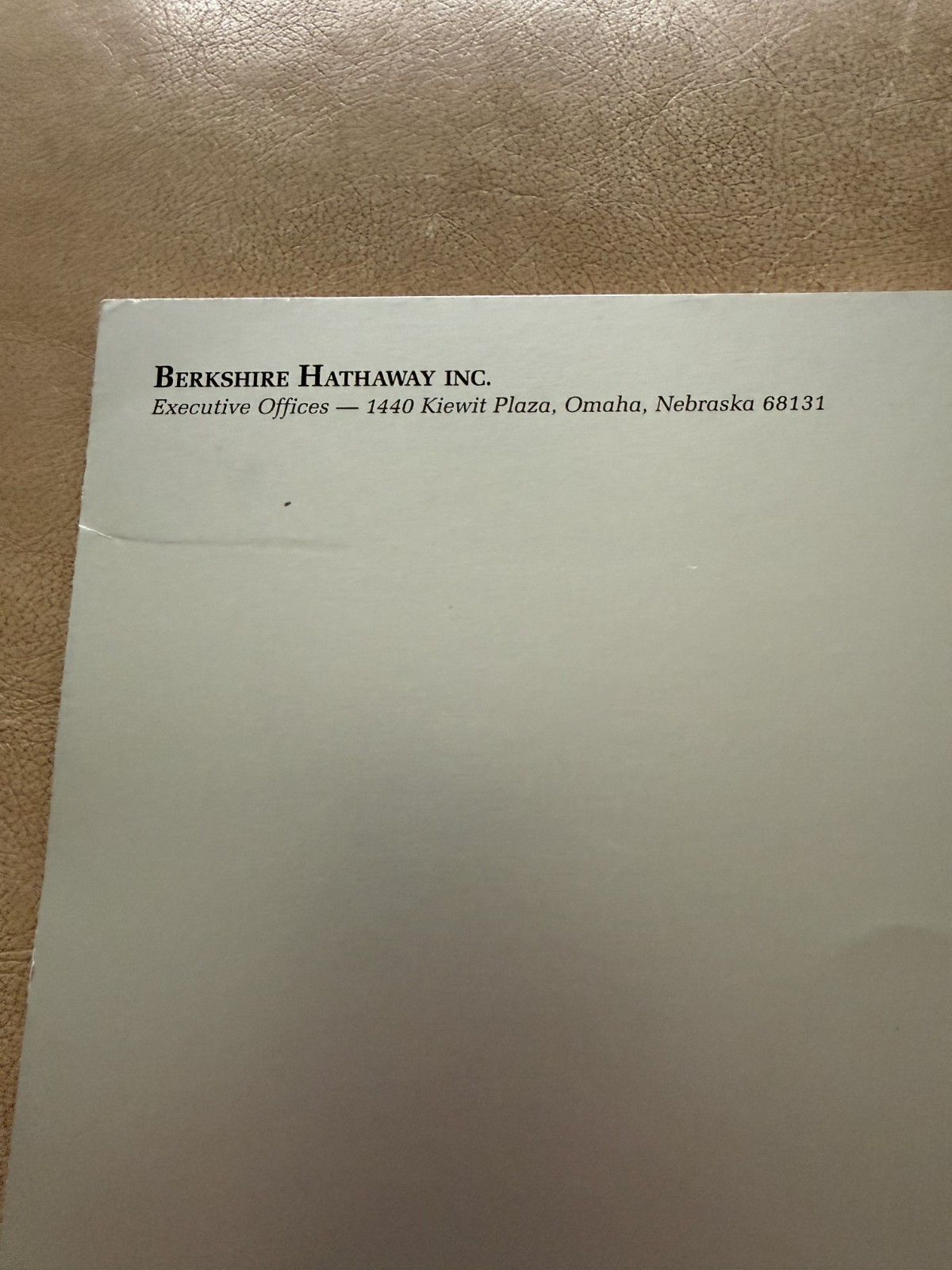 Warren E Buffett / Berkshire Hathaway Annual Report 1989