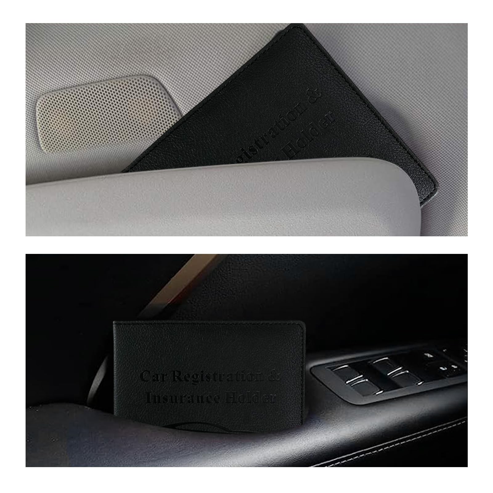 Car Registration and Insurance Holder, Waterproof Auto Glove Box Document Org…