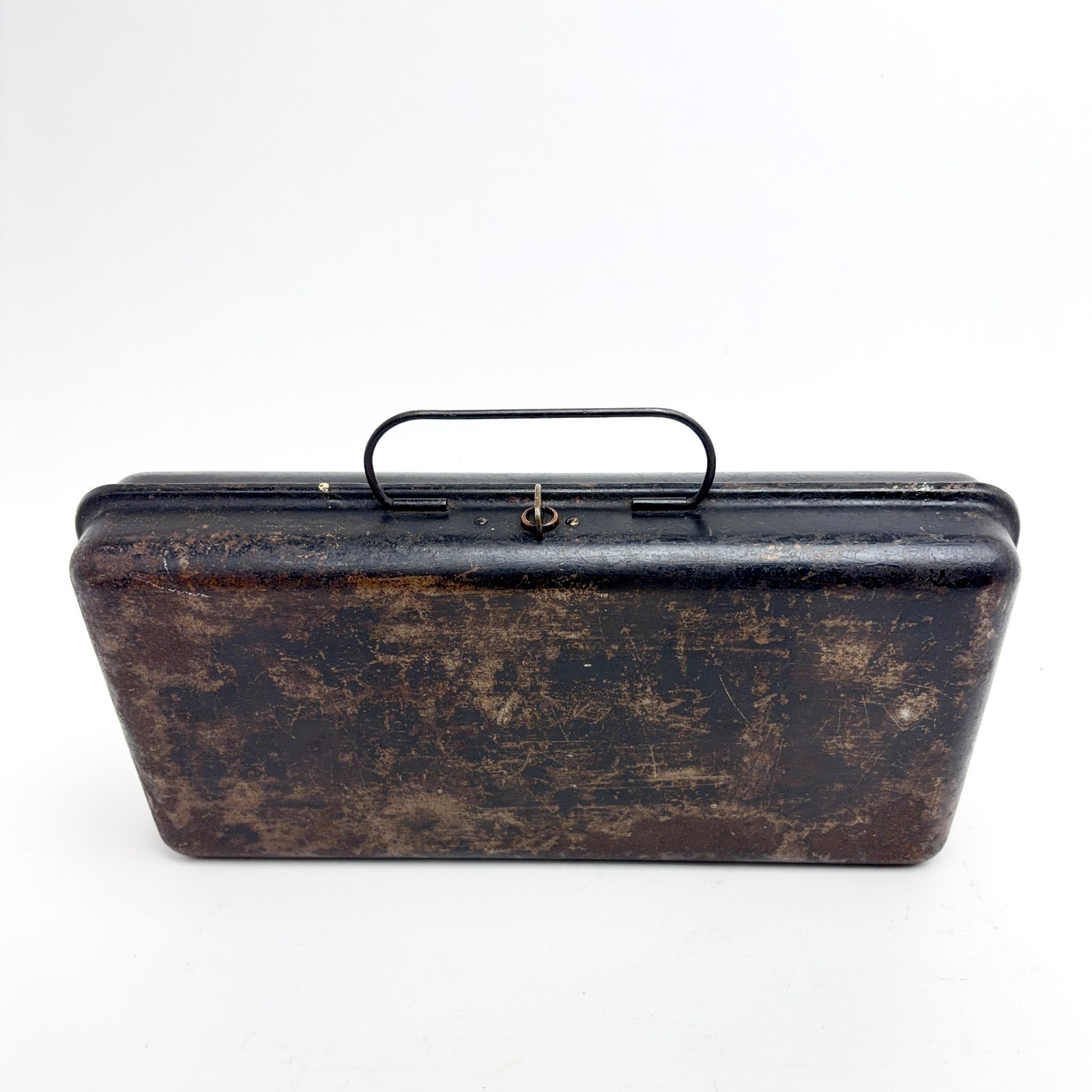 Antique Japanned Tackle Box — Bank Box w/Brass Cam & Latch — Late 19th C.