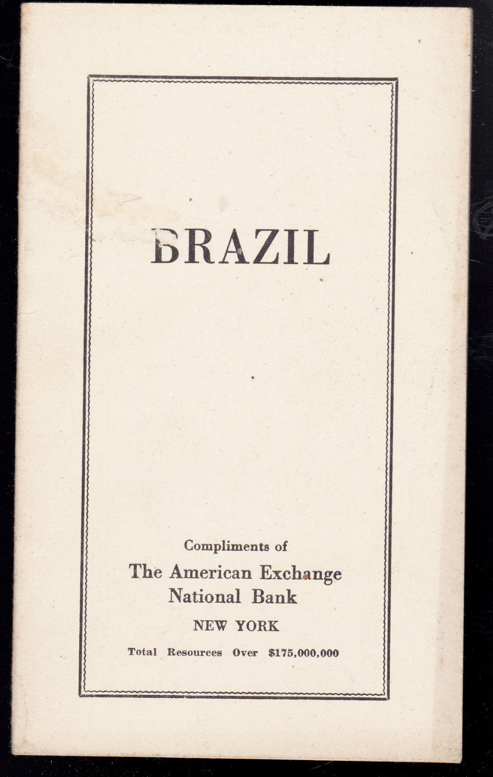BRAZIL (1918) booklet from The American Exchange National Bank