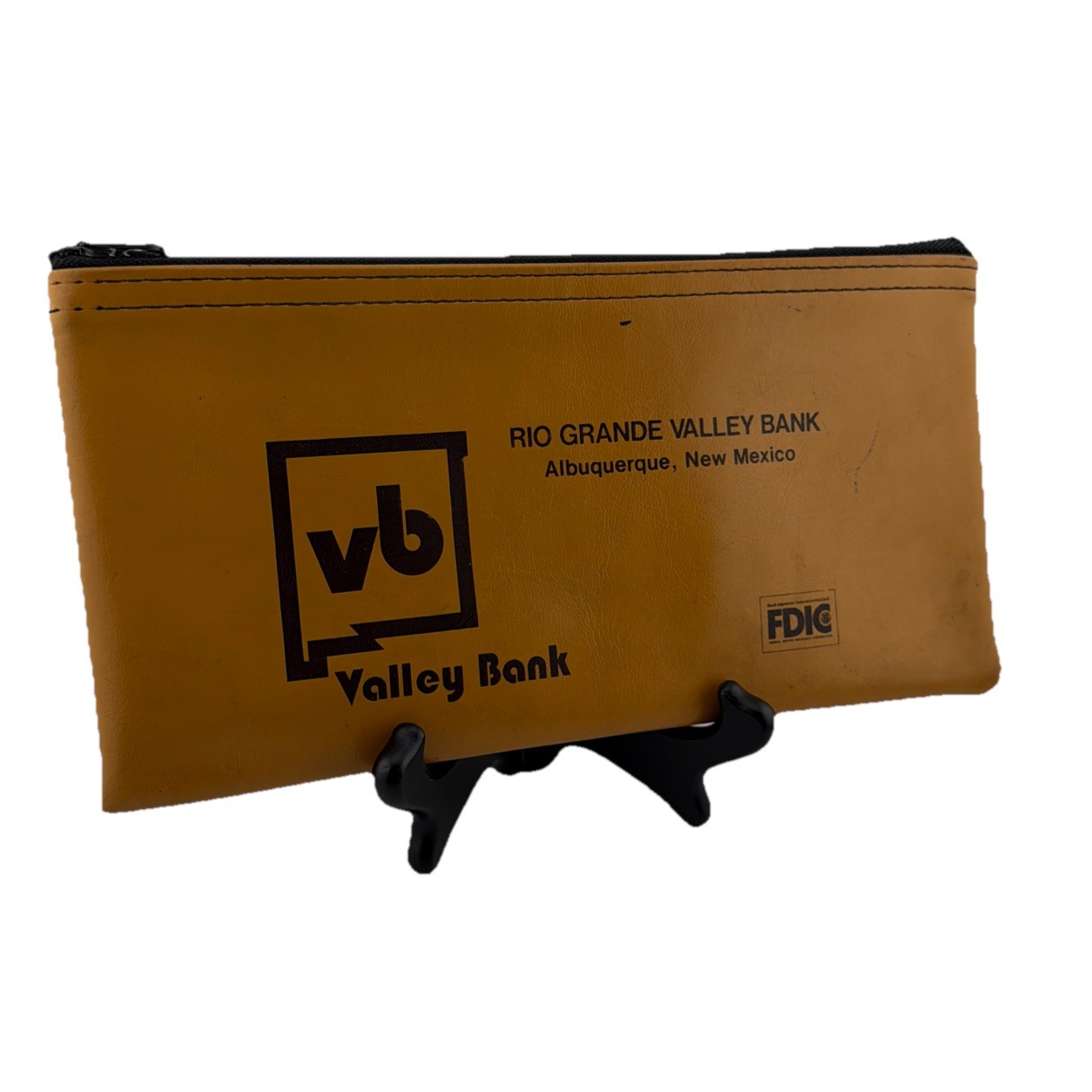 Rio Grande Valley Bank Vintage Bank Cash Bag Deposit Bag Mustard 1970s