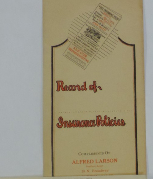1935 Automobile Insurance Policy Policy/Holder/Payment Telegraph Lot