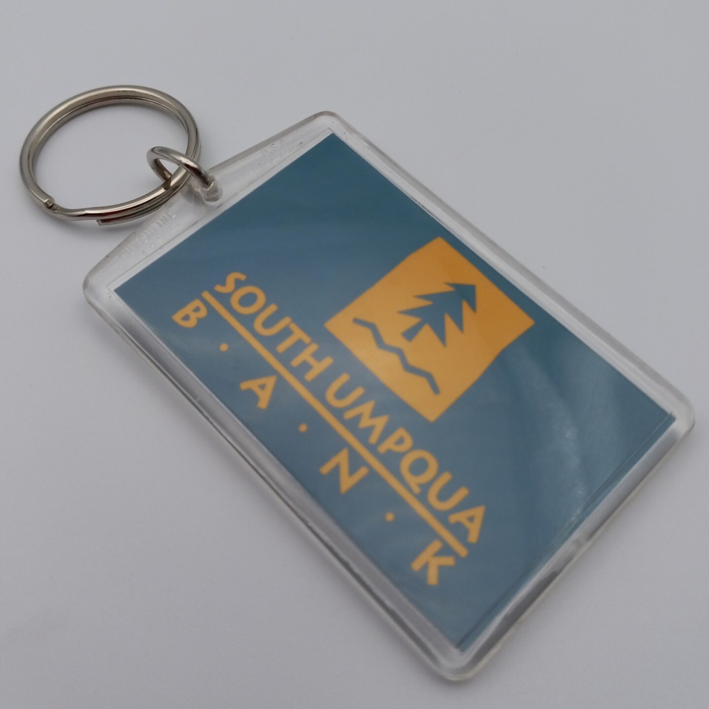 Vintage South Umpqua Bank Keychain Key Fob Financial Advertising Roseburg Oregon