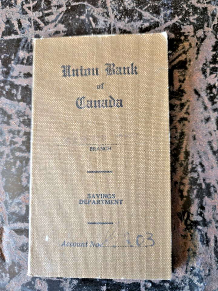 Vintage 1921 Union Bank of Canada Savings Account Book – Barrie Ontario Branch