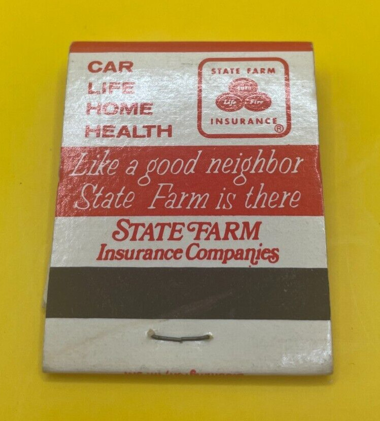 Vintage State Farm Matchbook – Generic, No Agent Listed – Bloomington, IL