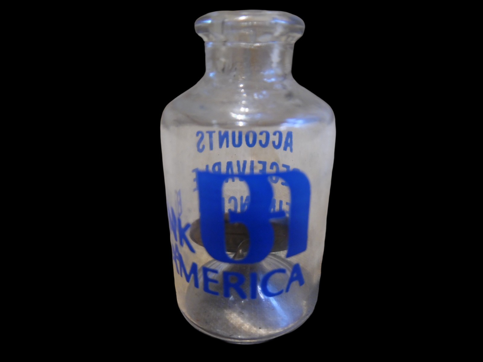 Penny In A Miniature Glass Bottle Made For Bank Of America