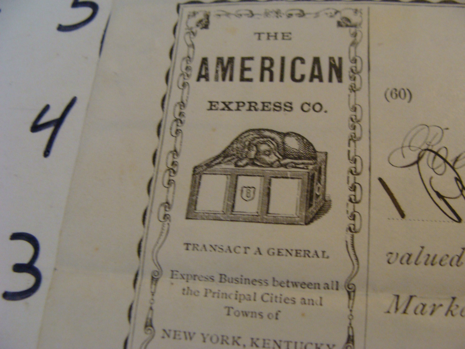 Vintage Paper: 1874 AMERICAN EXPRESS CO. paper with logo, cool