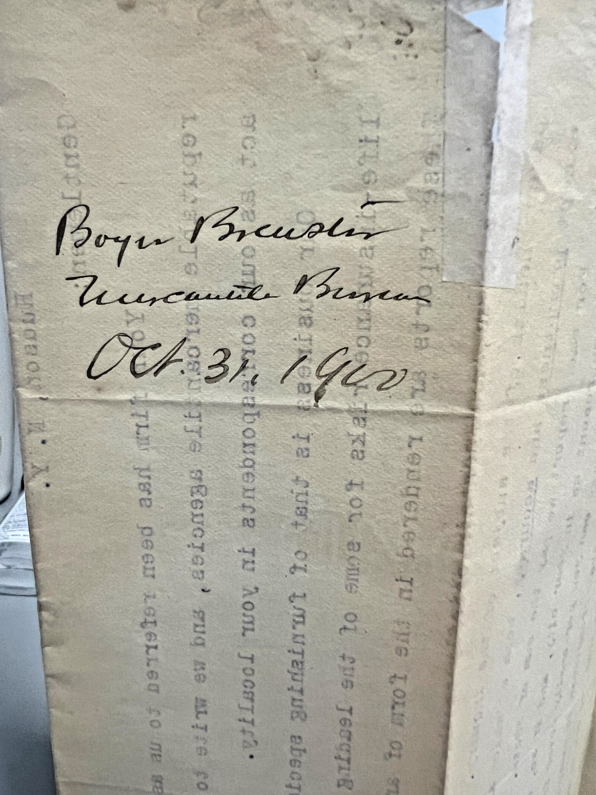 1900 Boyster Brewster Mercantile Bureau Life Insurance Investigations Proposal