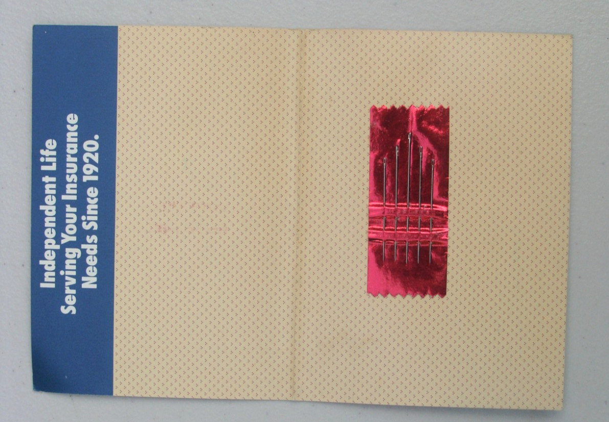 VTG Promotional Small Sewing Needle Independent Life & Accident Insurance Co.