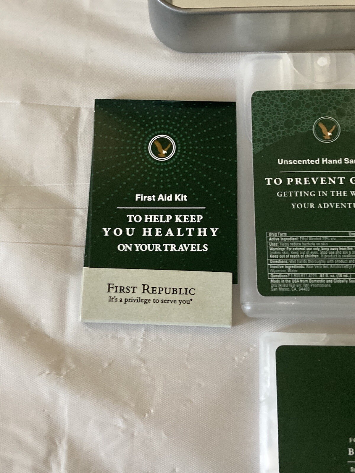 First Republic Bank Travel Kit Tin Case Filled With Life Essentials!