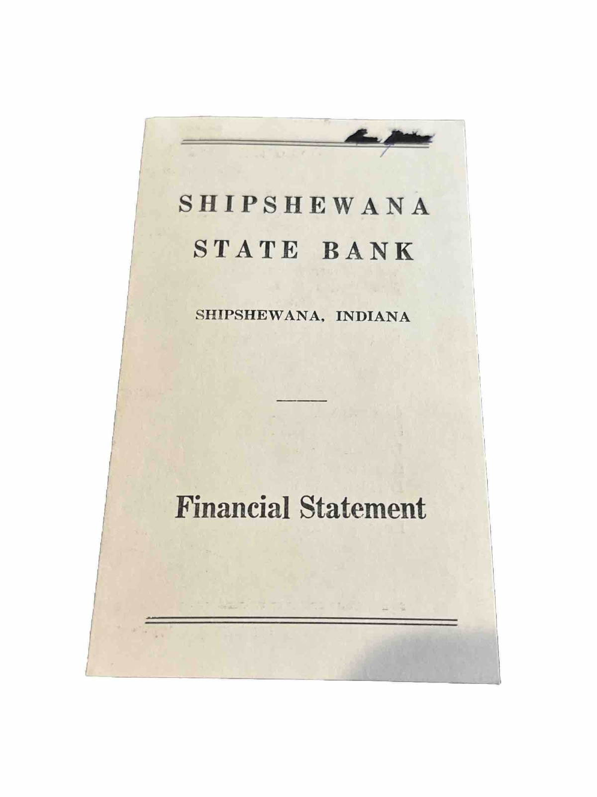 Shipshewana State Bank Financial Statement 1961 Statement Of Condition