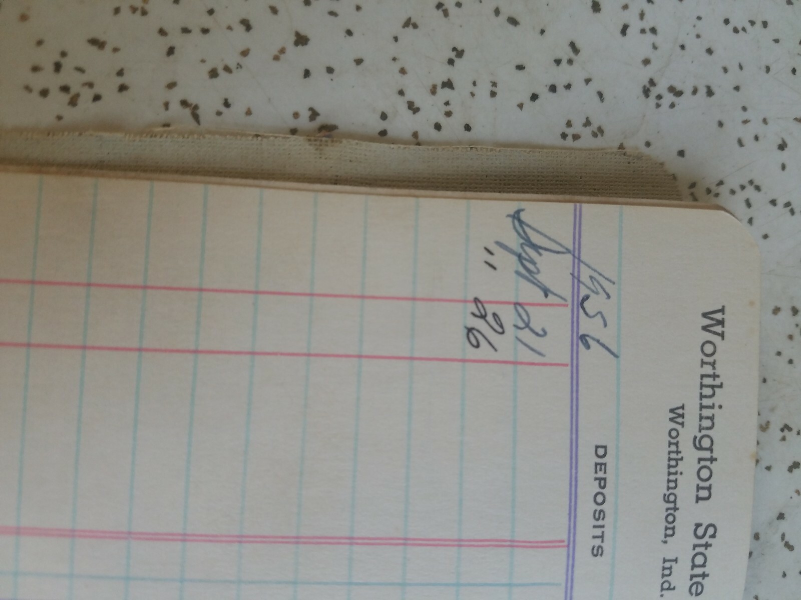 1965 WORTHINGTON STATE BANK Check and Check Stubs, Worthington, In.