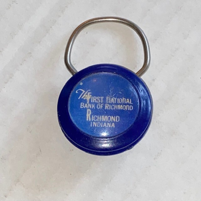 Vintage The First National Bank of Richmond Richmond Indiana IN Keychain