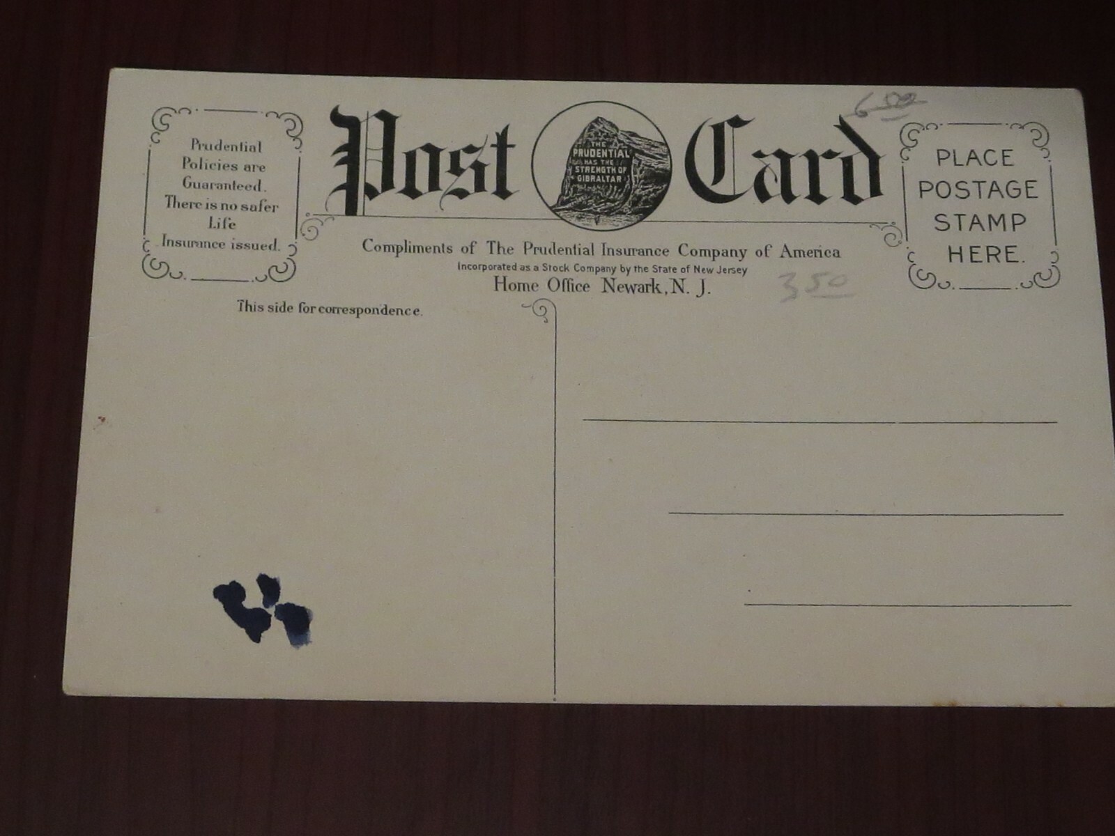 The Prudential Insurance Co vintage postcard Gibraltar Casemates Square