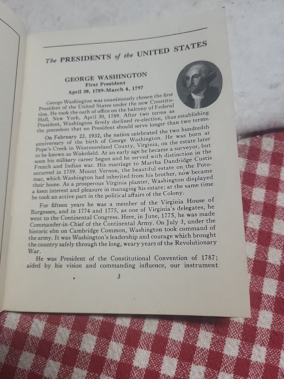 1937 John Hancock Advertising Book Presidents of the United States