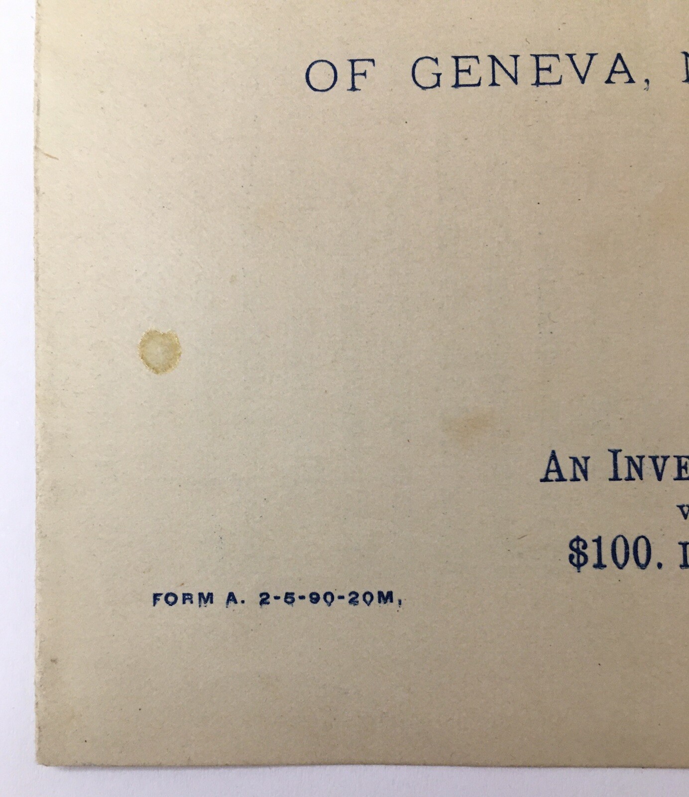 1890 Geneva New York The People’s Building Loan & Saving Association Pamphlet