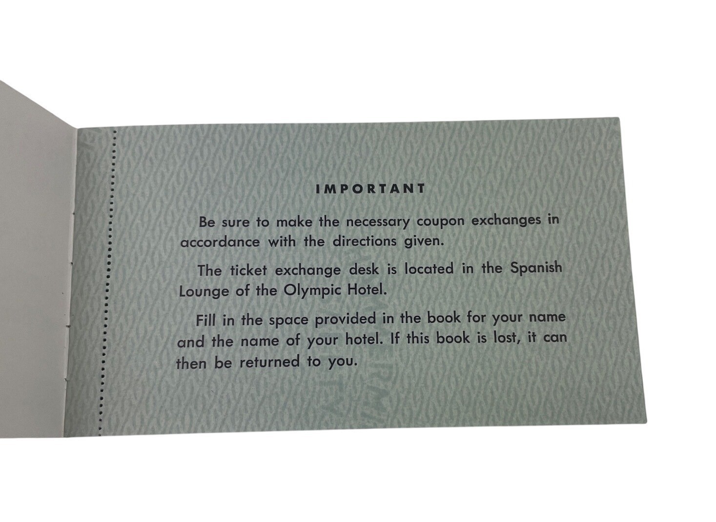 59th Annual Convention American Institute of Banking (AIB) Delegates Coupon Book
