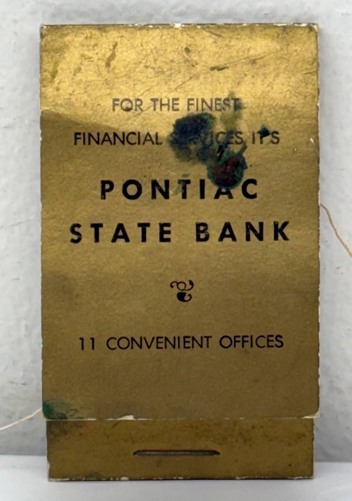 Vintage Pontiac State Bank Advertisement Mending Booklet Gold Color PROMO READ