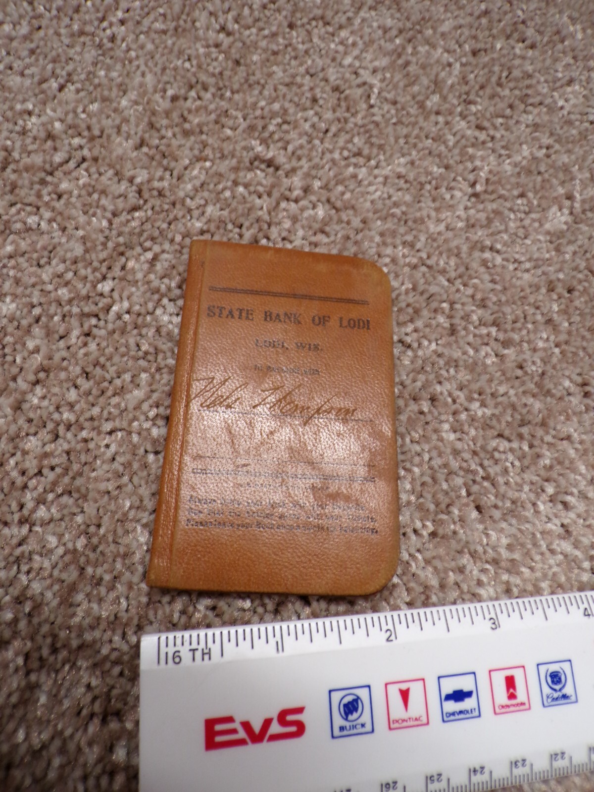 1911-12 State Bank of Lodi WI Pocket Ledger, Deposit Book Nels Thompson