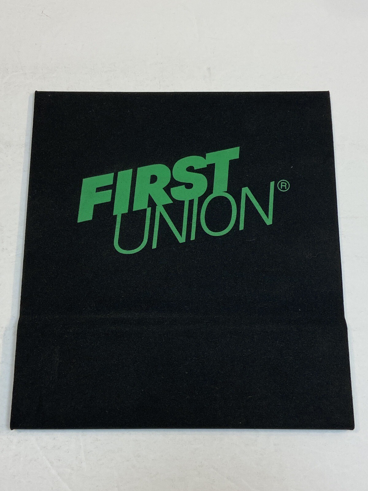 First Union Bank Mouse Pad Desk Wrist Rest Black Green Vintage Old Advertising