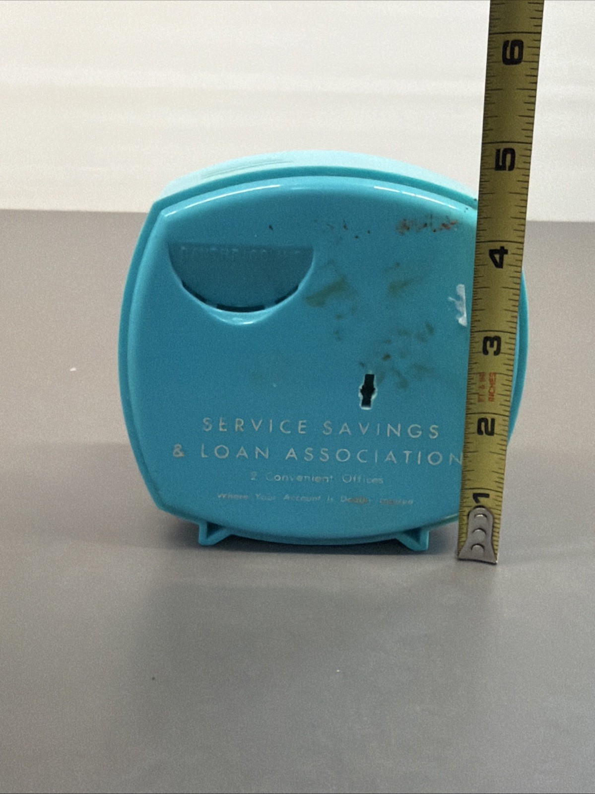 Vintage Retro Service Savings and Loan Assn. Blue Plastic Desk Calender B15