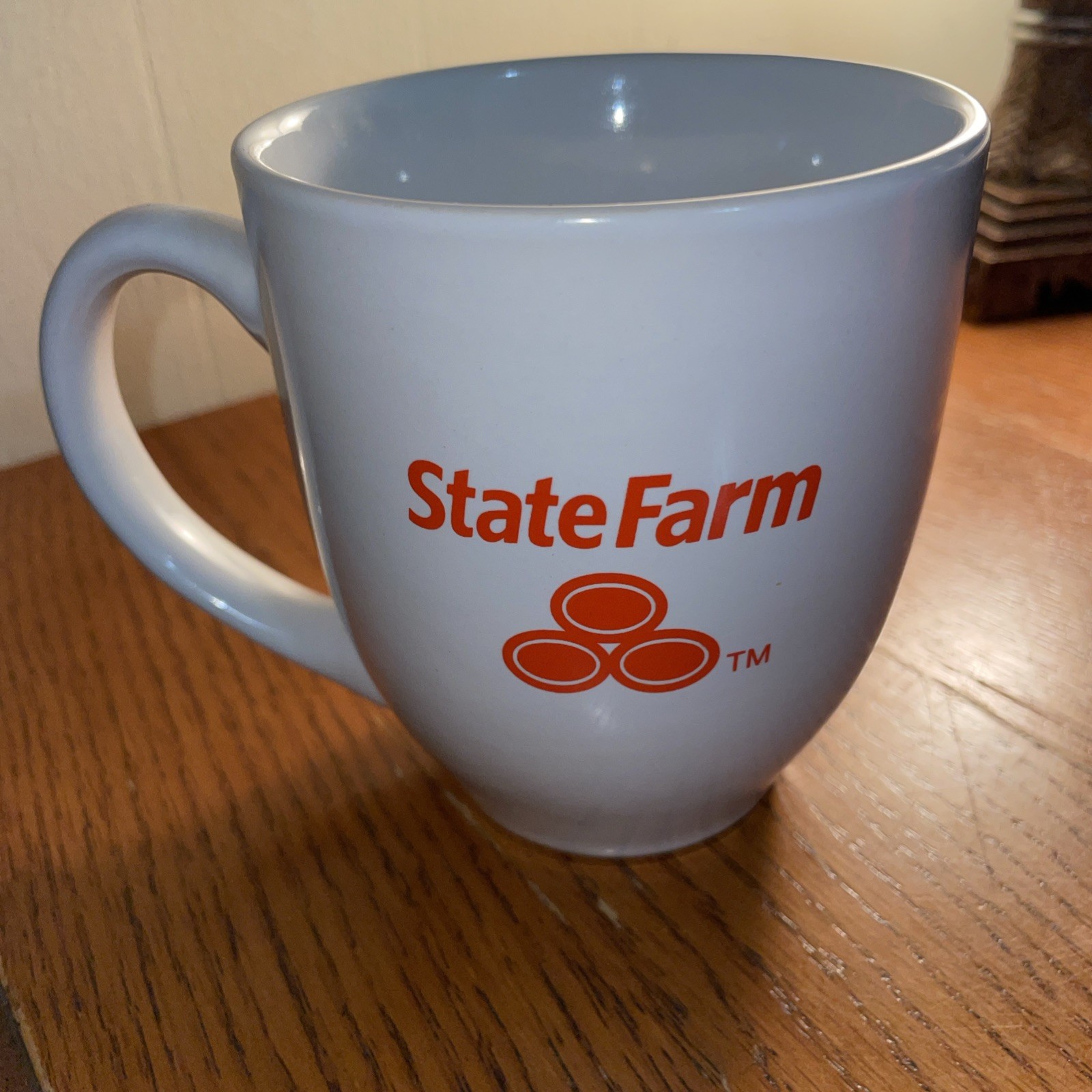 State Farm Insurance Large Mug Logo 16oz White Cup Orange Lettering Logo S30