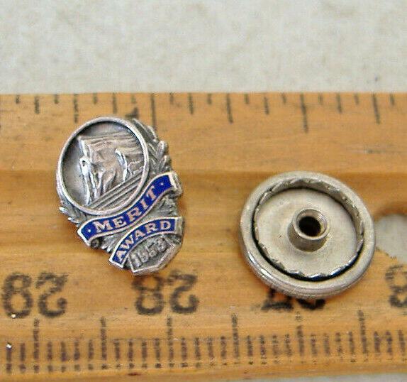 MERIT AWARD 1953~L G B STERLING~VINTAGE THREADED POST PIN