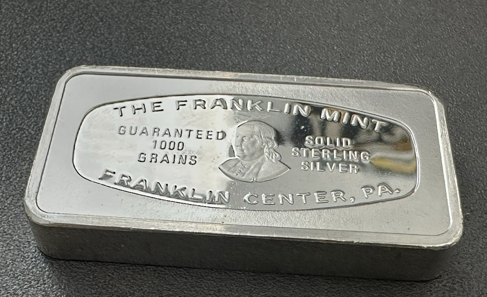 Franklin Mint TRACY COLLINS BANK Salt Lake City Utah STERLING SILVER Bar 2 oz