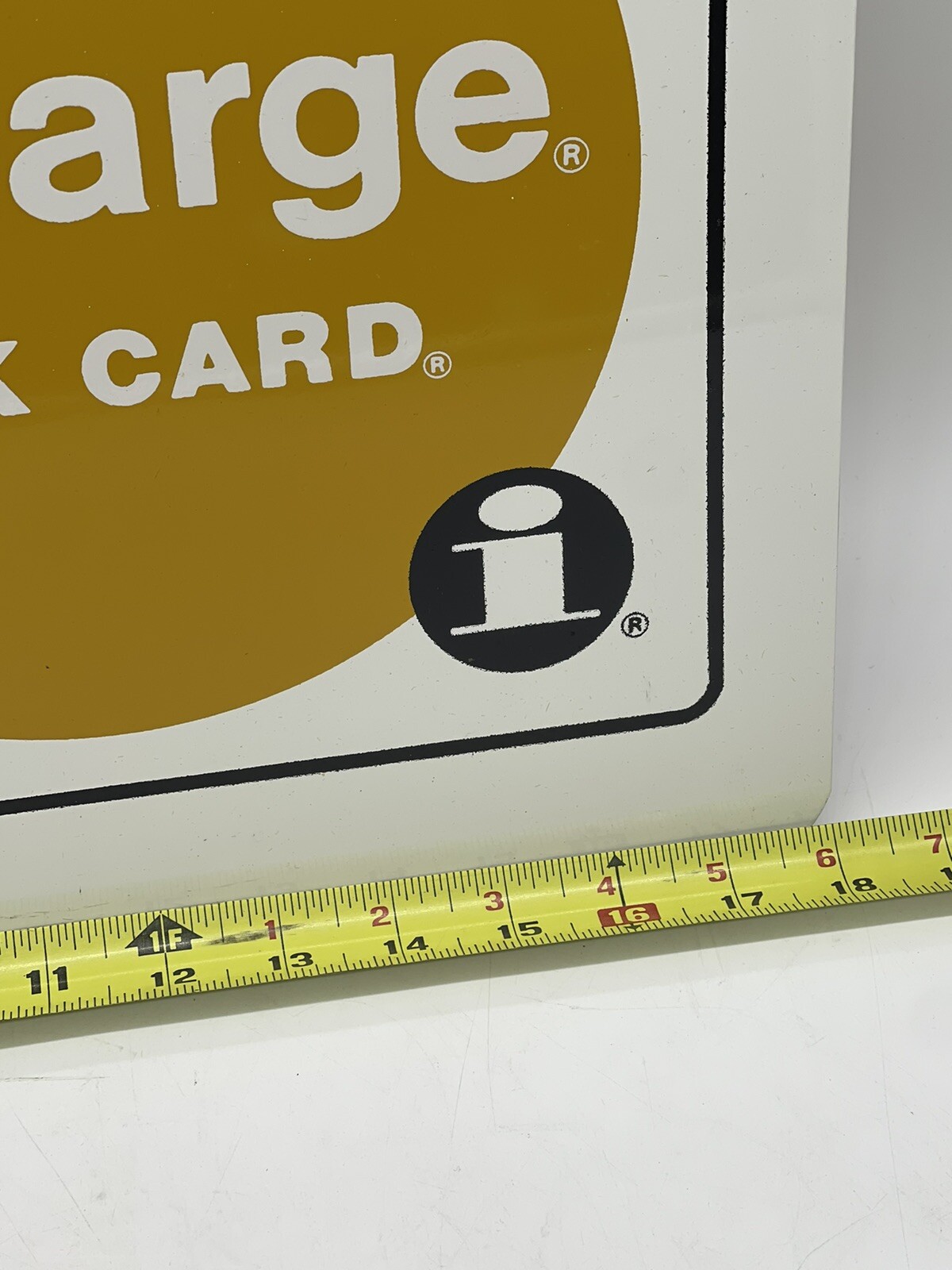 Vintage VISA MASTERCHARGE INTERBANK 18X25 Metal Sign Multi-Color 1977 New Unused