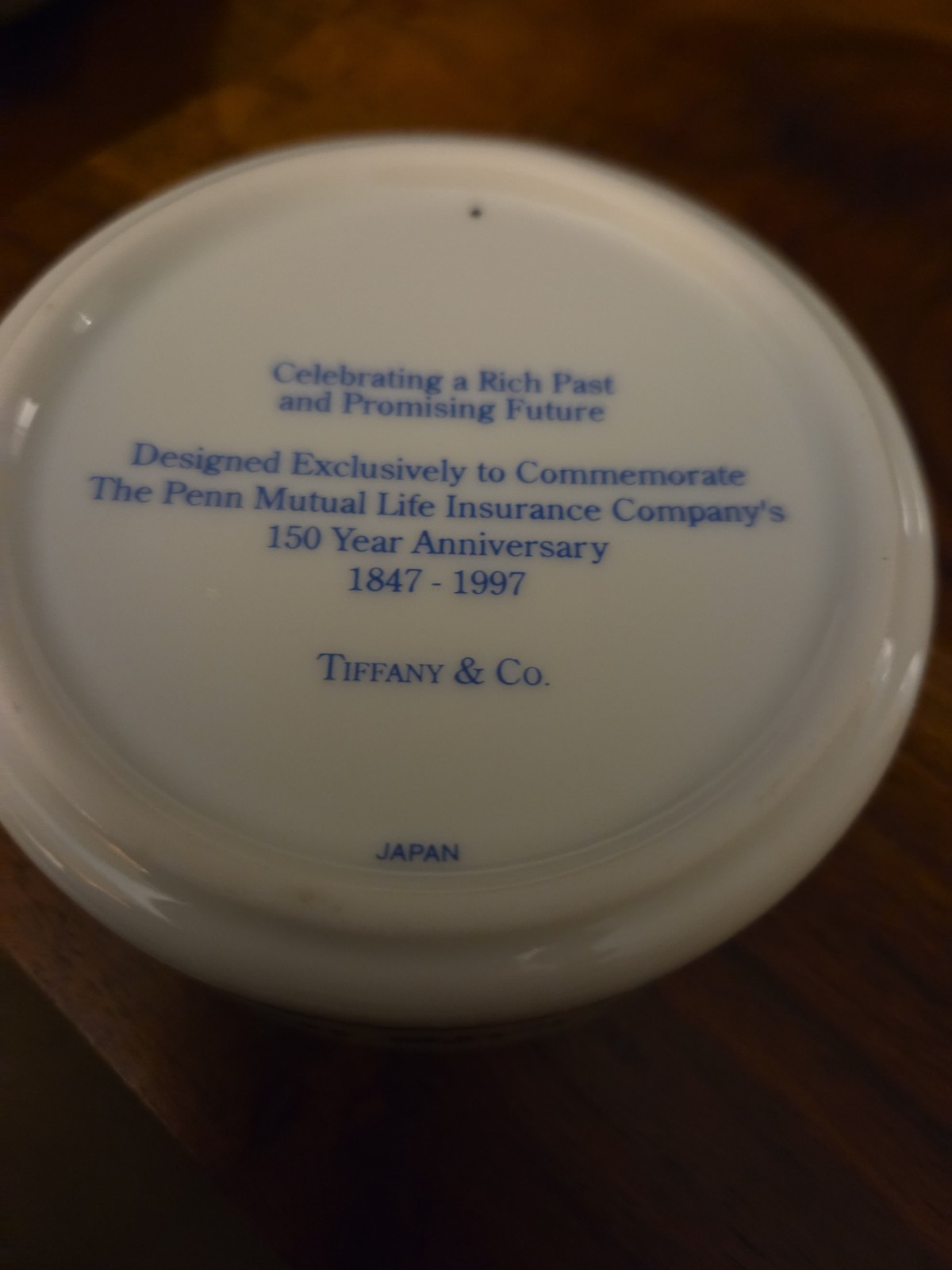 Tiffany & Co Porcelain Made In Japan For The Penn Mutual Life Insurance Co 1997