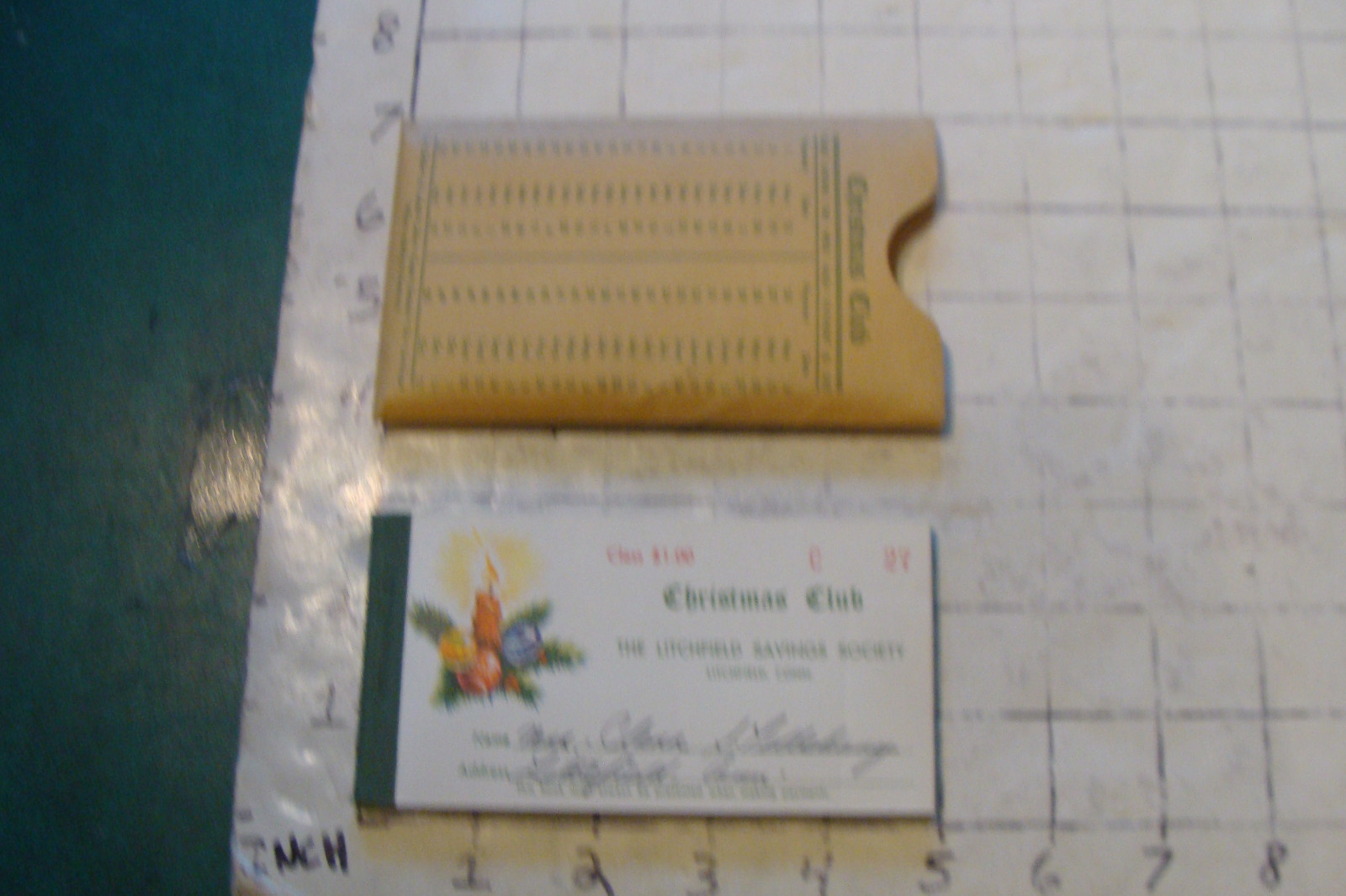 The LITCHFIELD SAVINGS SOCIETY Christmas club 1956, 2 used.