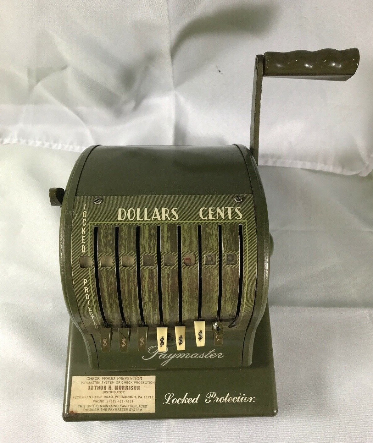 Vintage Paymaster Series X-2000 Check Writer Stamping Machine Locked Protection