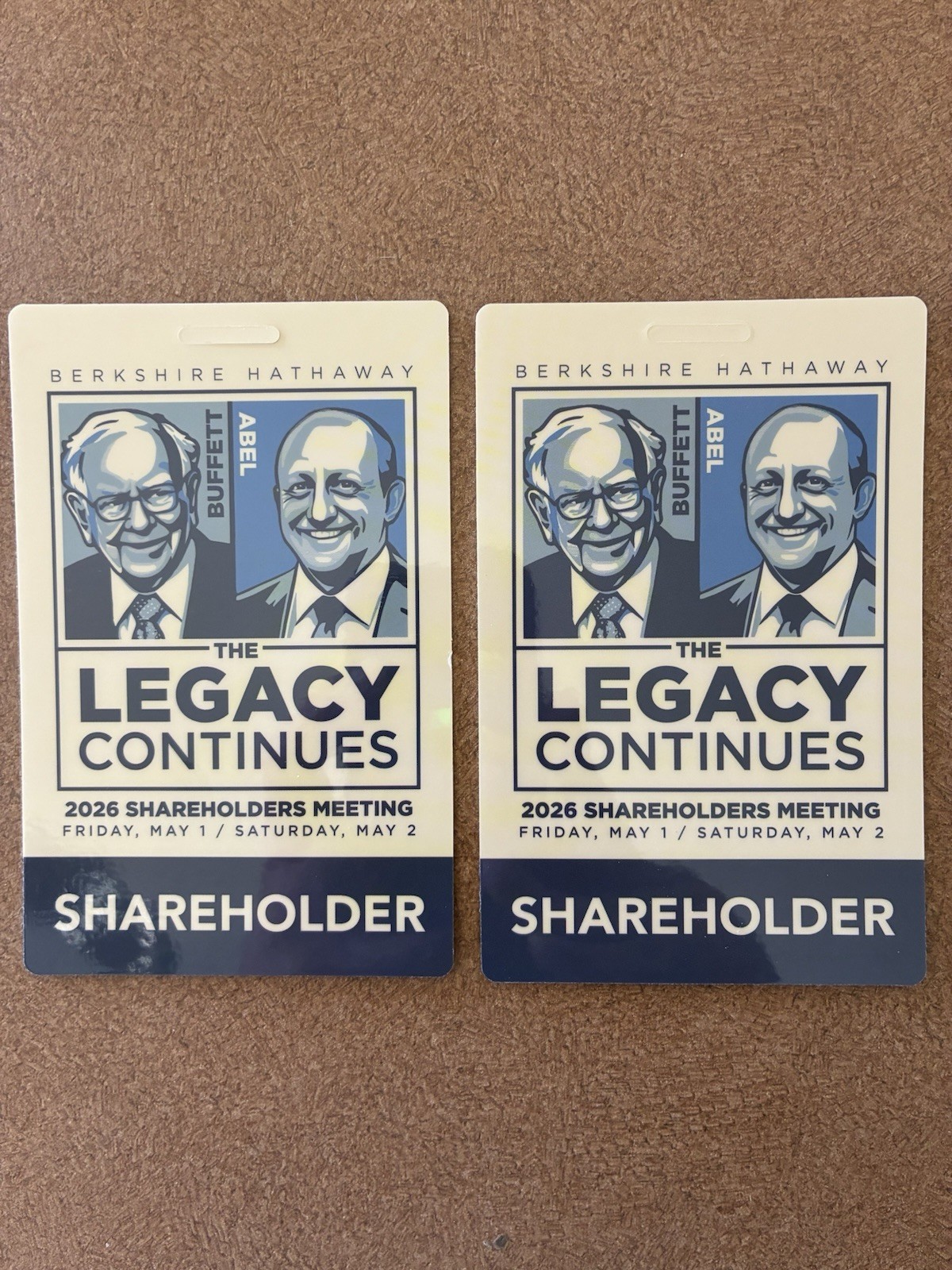 2026 BERKSHIRE HATHAWAY 2 Annual Shareholder Meeting Credentials Passes