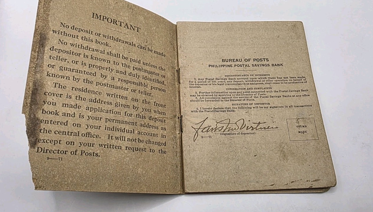 Bureau Of Post 1930s Philippine Savings Postal Savings Bank & 1956 Savings Bonds
