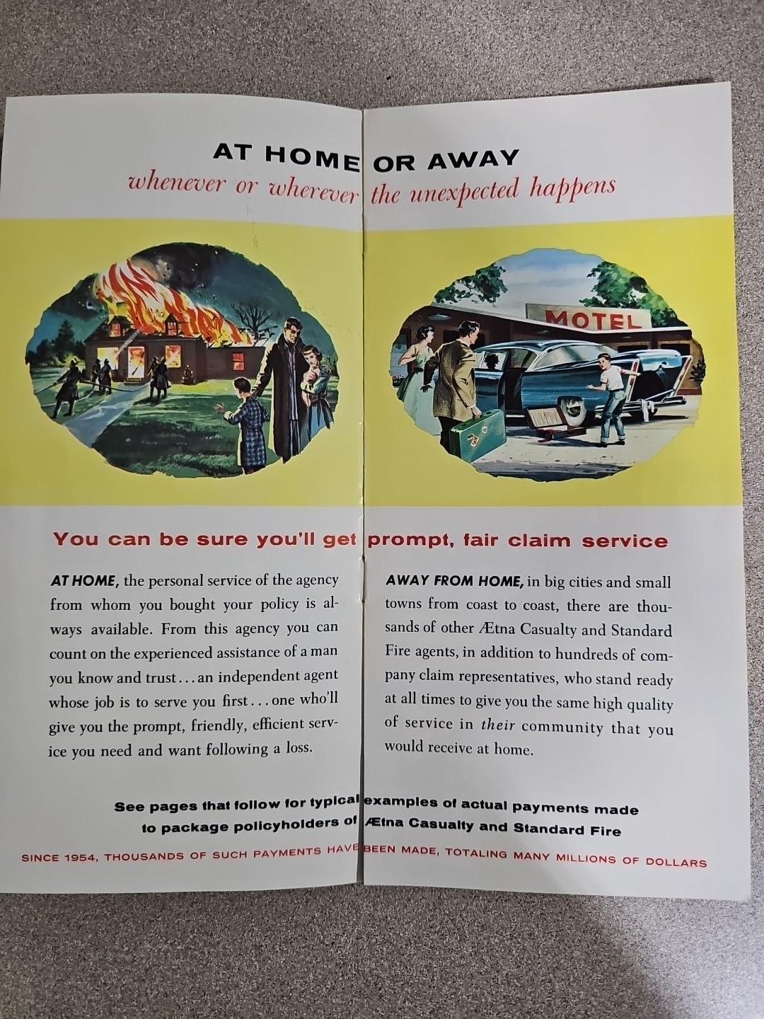 Vintage 1960s Aetna Casualty Or Standard Fire Insurance Brochure