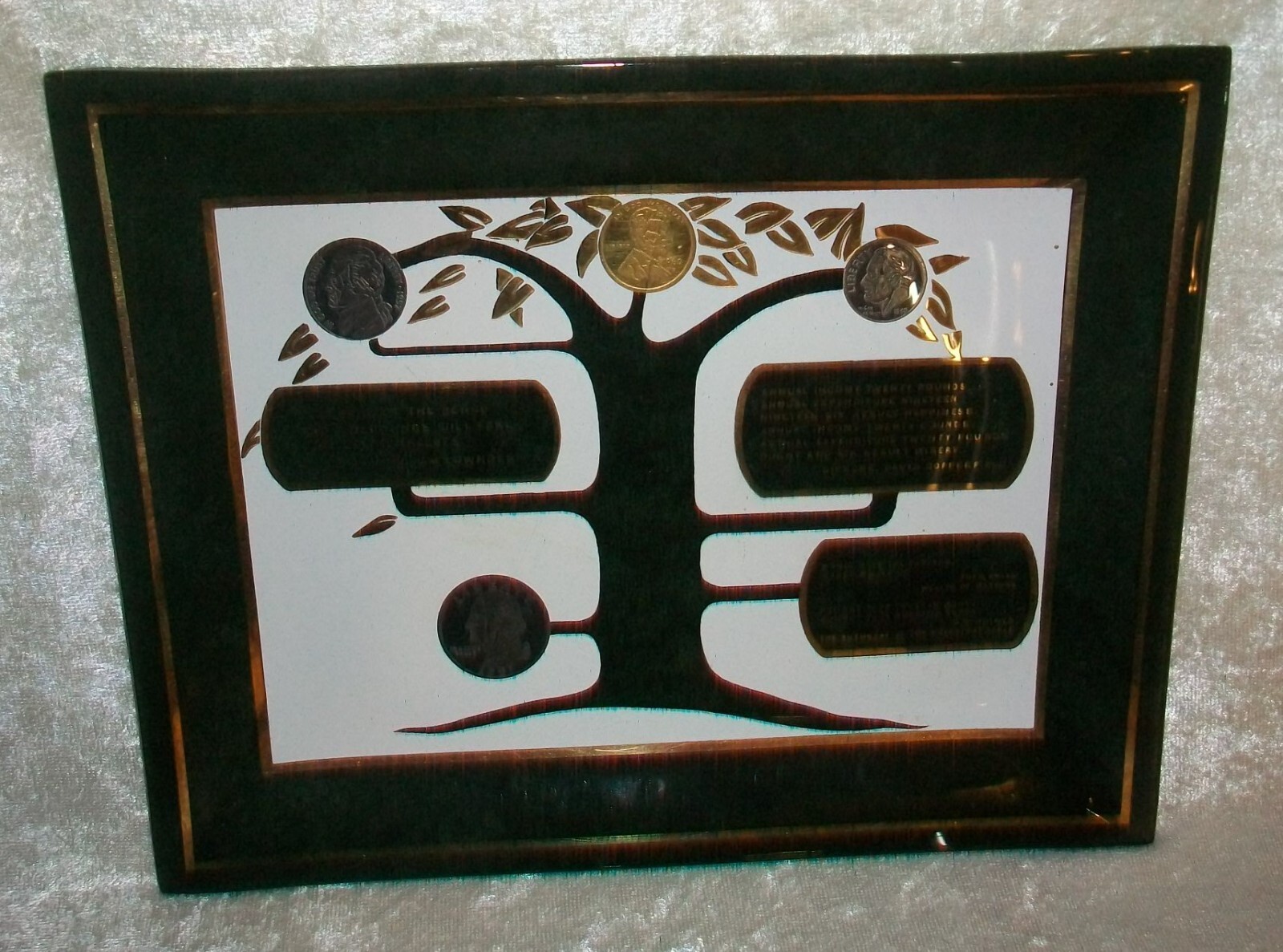 Vintage Danielson Federal Savings Loan Bank American Coins Money Tree Trinket