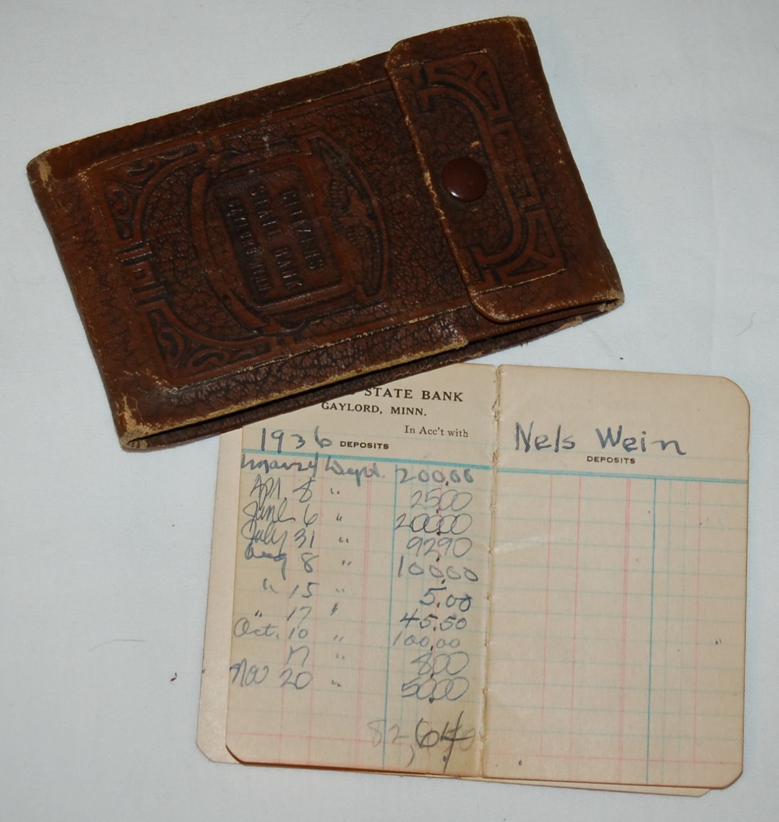 VINTAGE Citizens State Bank Gaylord Minnesota Checkbook 1930’s RARE FIND!