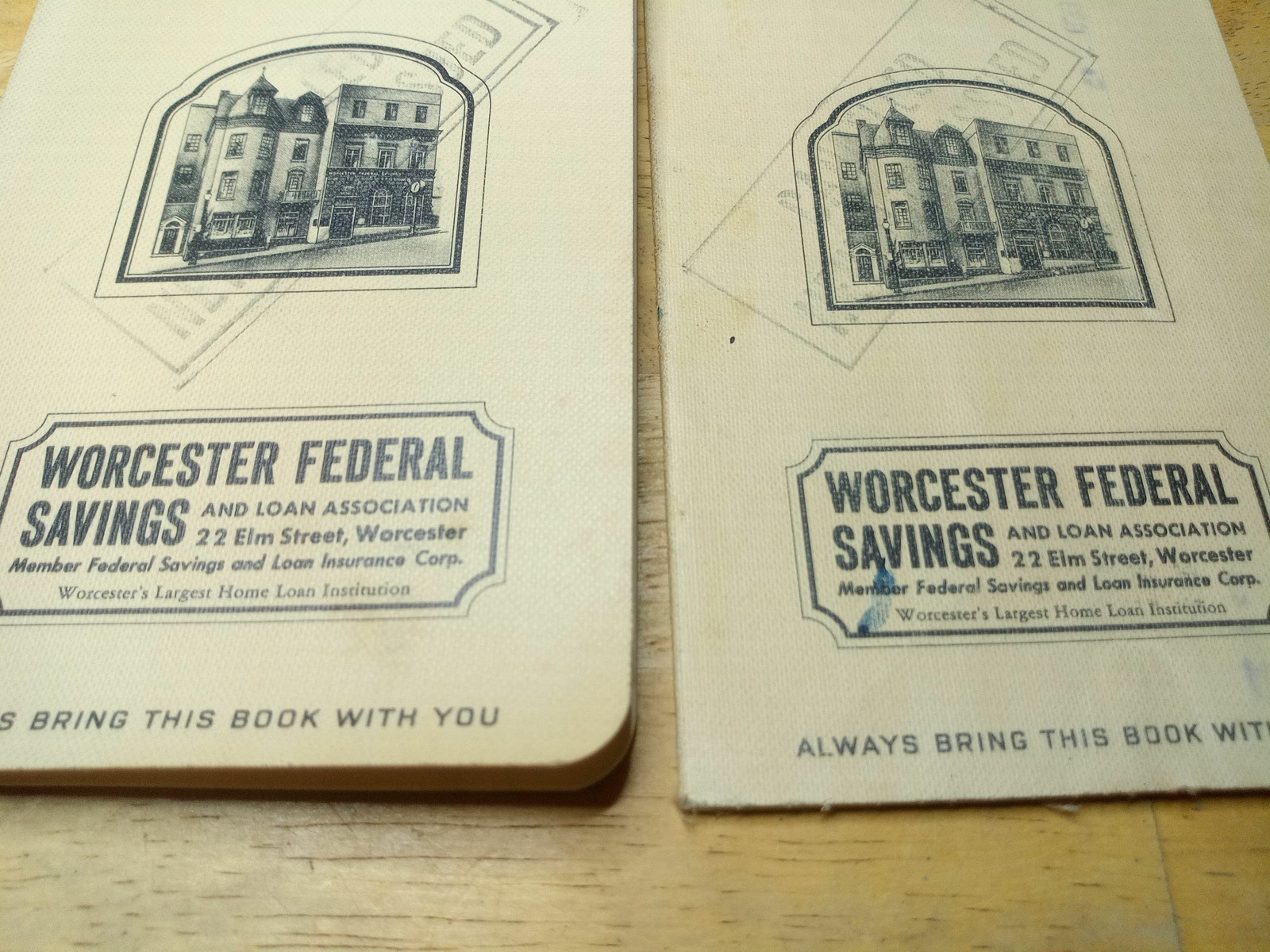 Worcester Federal Savings West Millbury Massachusetts Savings Books BERTHIAUNE