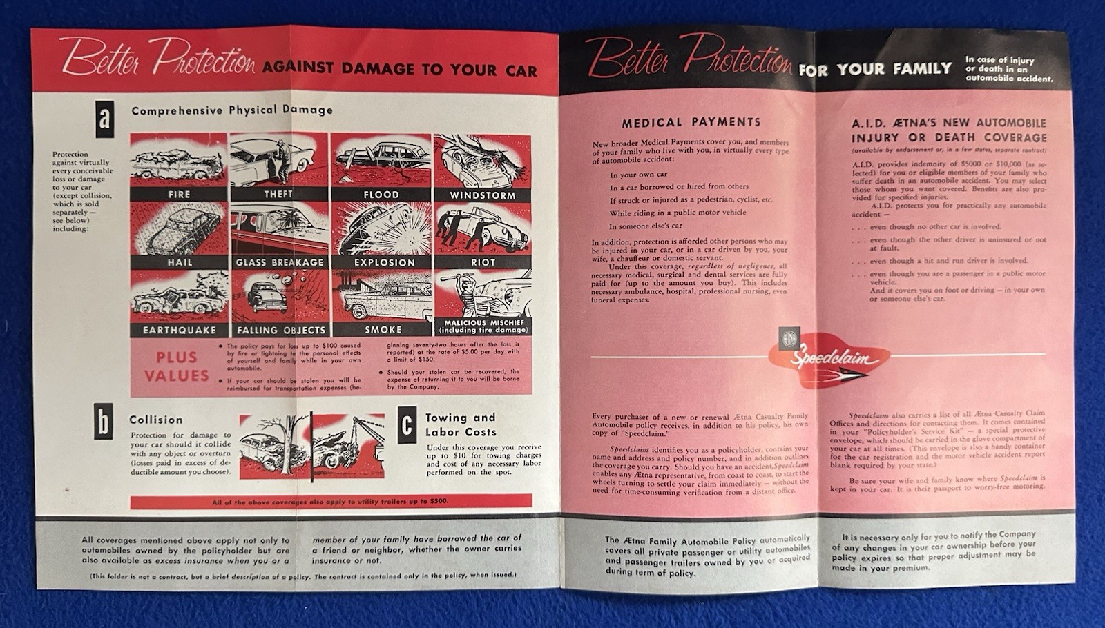 Vintage 1950s Aetna Casualty Auto Insurance Brochure / ‘P.S. – Personal Service’