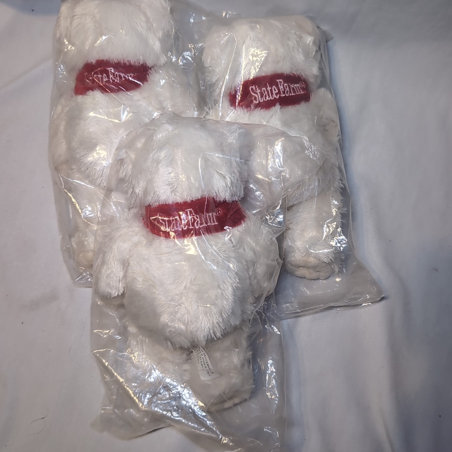 3x State Farm Insurance Fuzzy Teddy Bears Good Neigh Bear Rare NOS