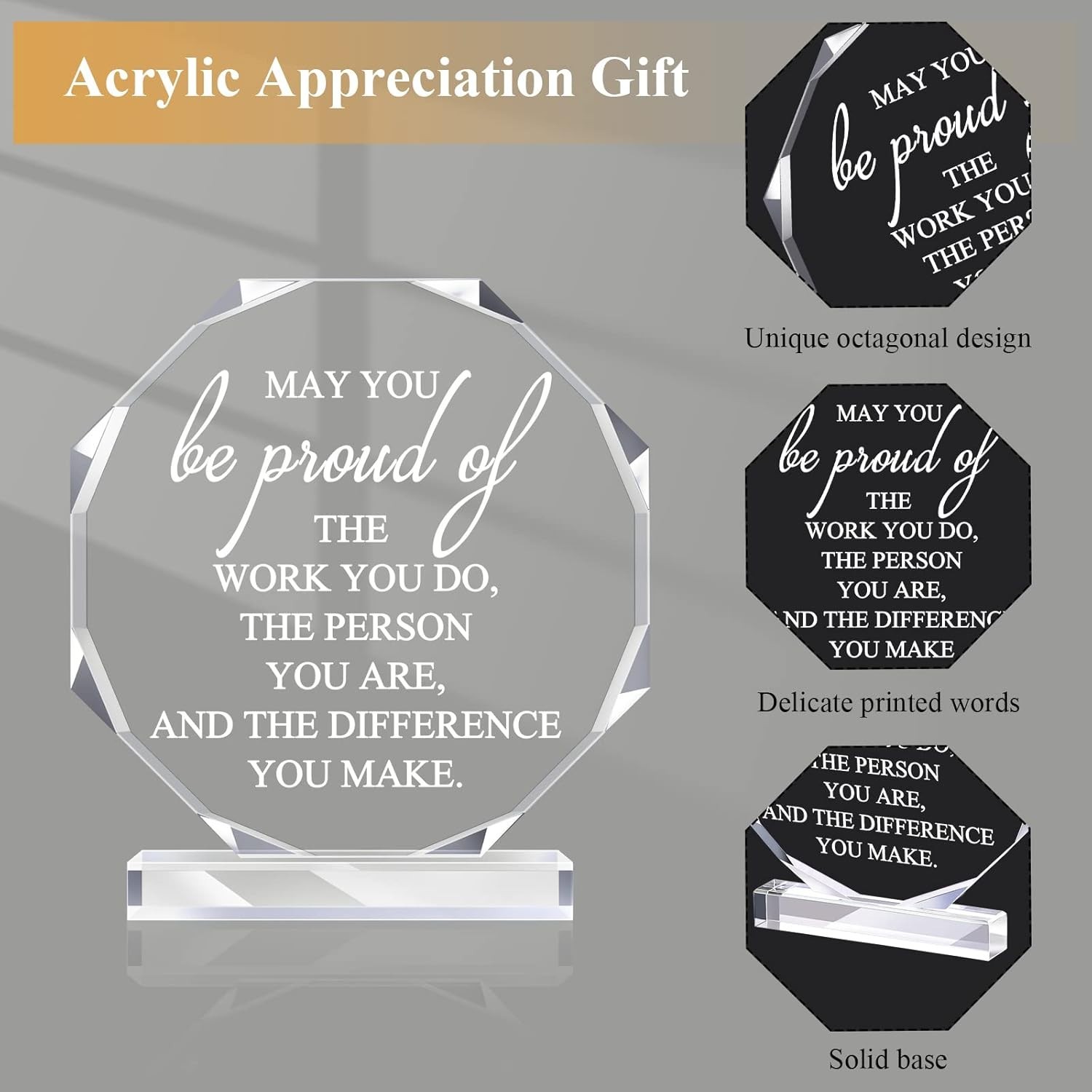 Inspirational Acrylic Thank You Sign – Perfect Gift for Nurses and Teachers