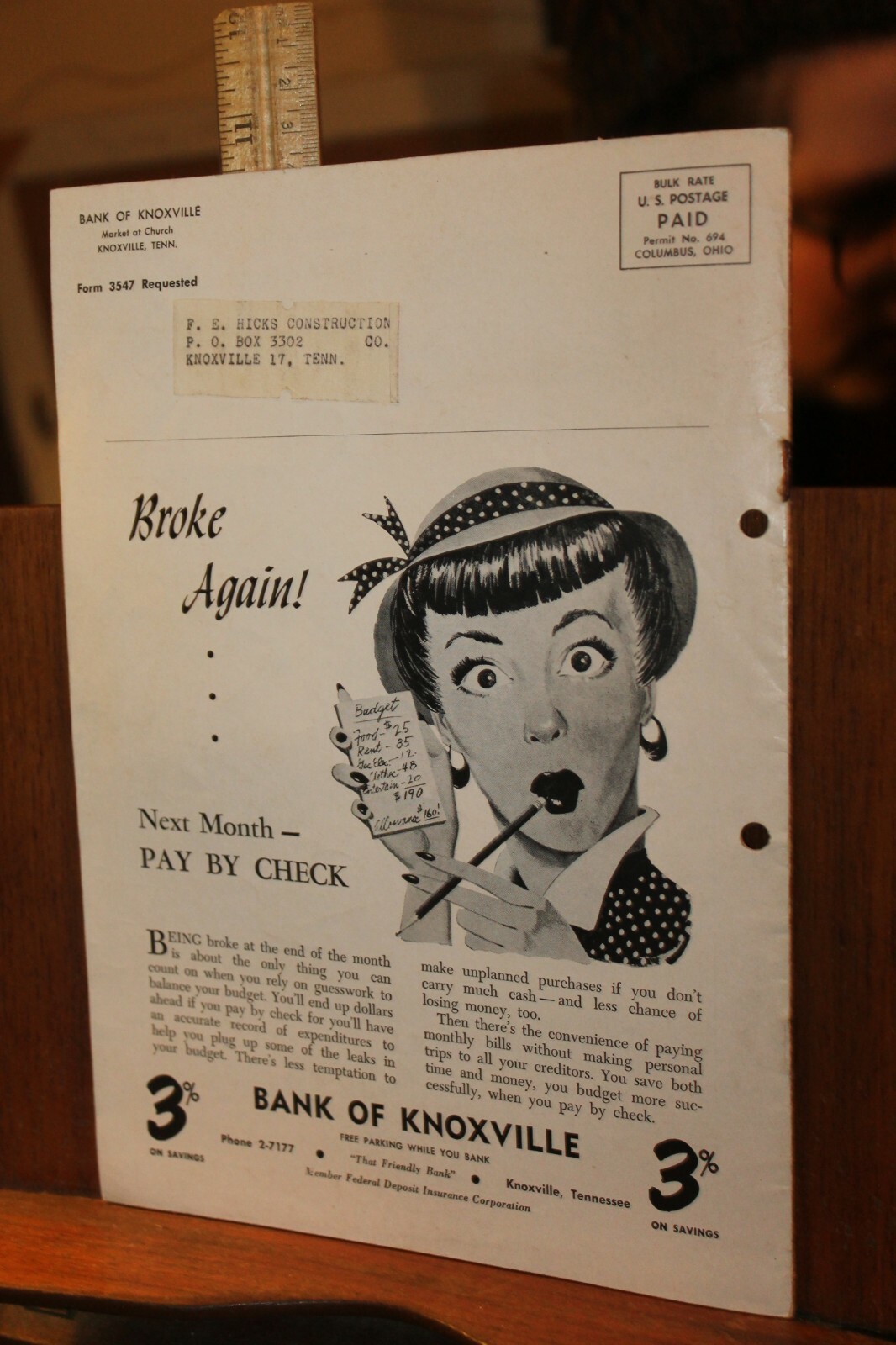 Vintage Bank of Knoxville Magazine Ideas For Better Living April 1961