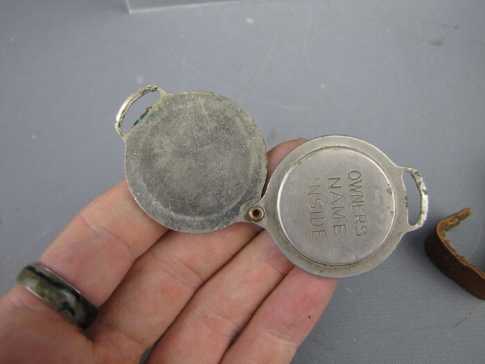 Antique Iowa State Traveling Men’s Association Enamel Watch Fob w/ Strap Blank